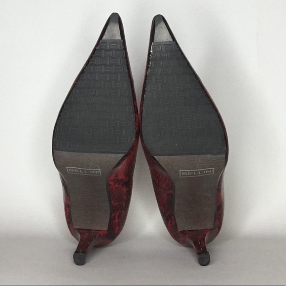 Red and Black Snakeskin Heels - Picture 4 of 10